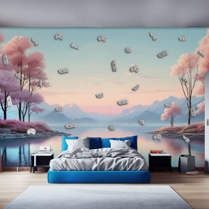 Pastel scenery climbing wall